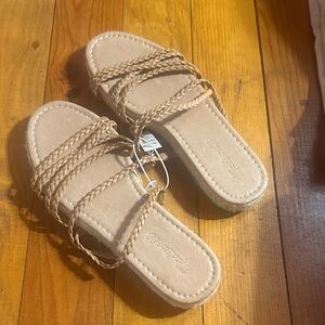 Madewell Light Brown Braided Sandals